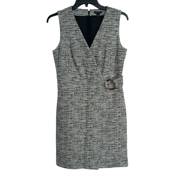 Ann Taylor Plaid Tweed Belted Wrap Dress Size 4P - Picture 3 of 11